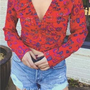 FREE PEOPLE  top  red size M  NWT